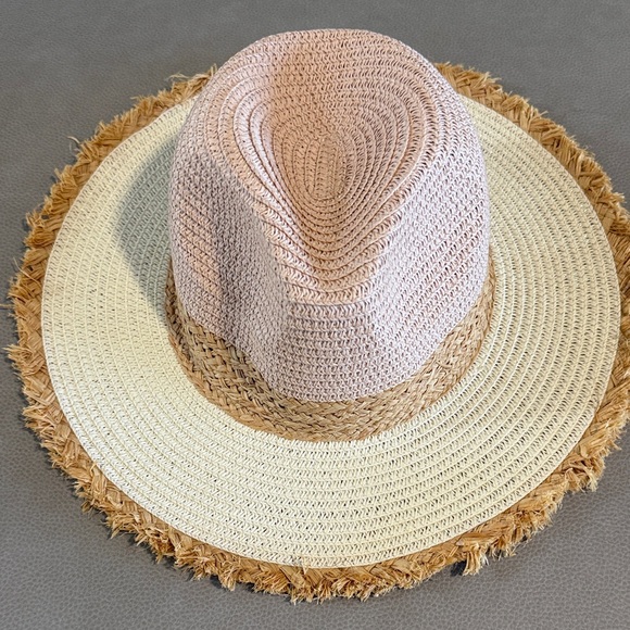 Accessories - Stylish Pink and Tan Women's Sun Hat